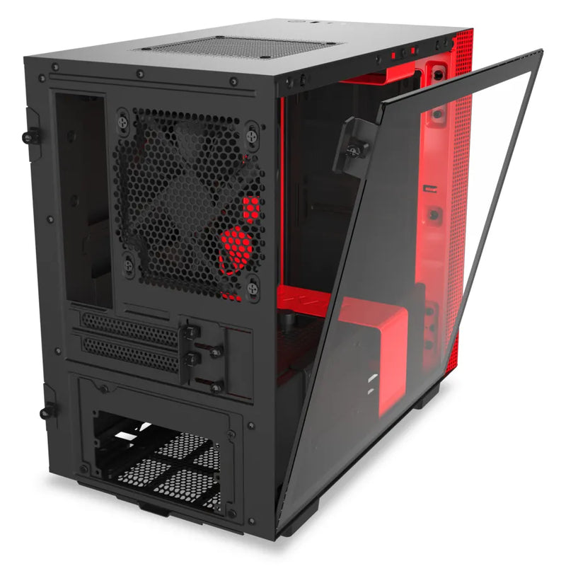 Nzxt H210I Black Red Mini-Itx Case With Lighting And Fan Control