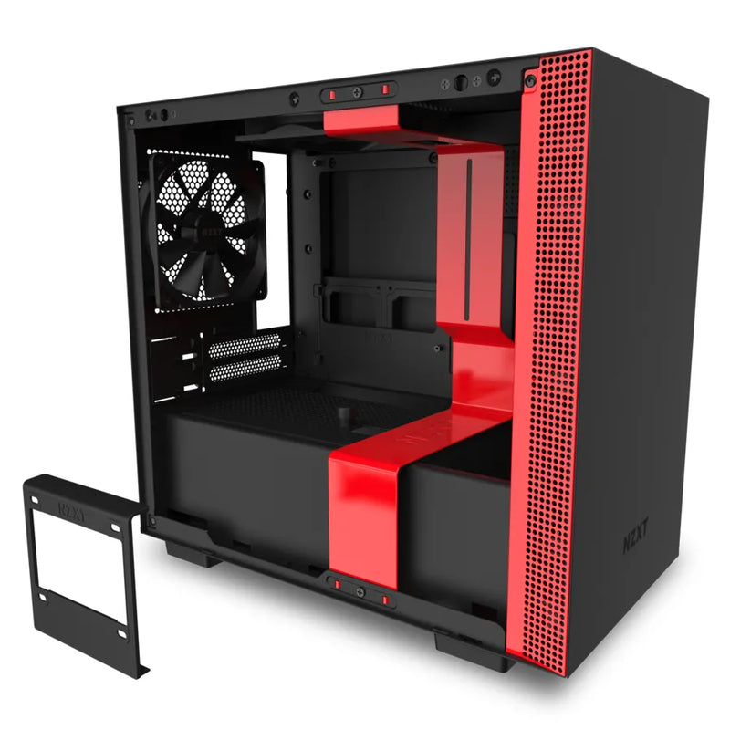 Nzxt H210I Black Red Mini-Itx Case With Lighting And Fan Control