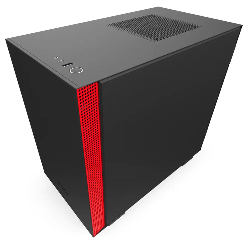 Nzxt H210I Black Red Mini-Itx Case With Lighting And Fan Control