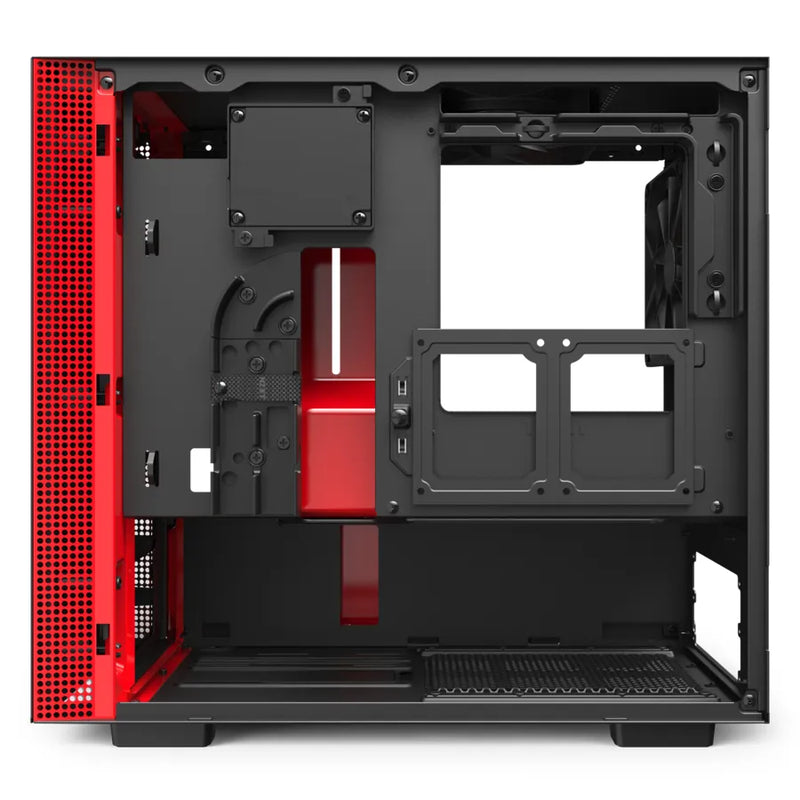 Nzxt H210I Black Red Mini-Itx Case With Lighting And Fan Control