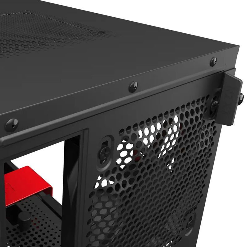 Nzxt H210I Black Red Mini-Itx Case With Lighting And Fan Control