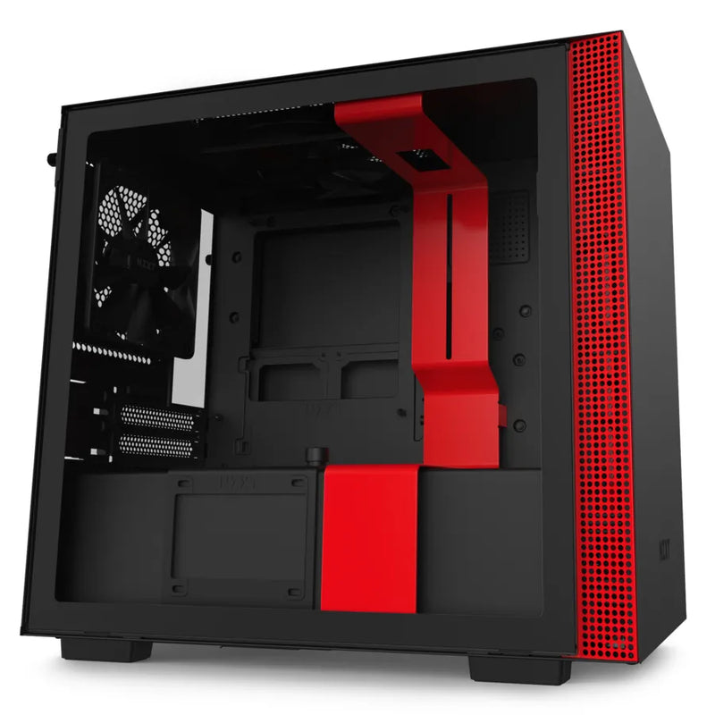 Nzxt H210I Black Red Mini-Itx Case With Lighting And Fan Control