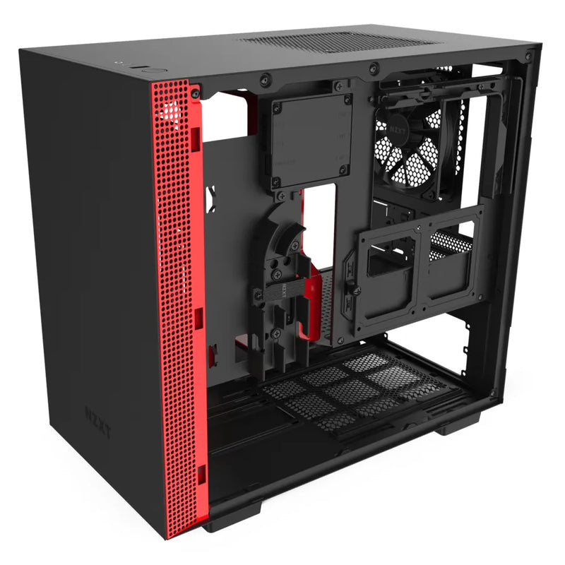 Nzxt H210I Black Red Mini-Itx Case With Lighting And Fan Control