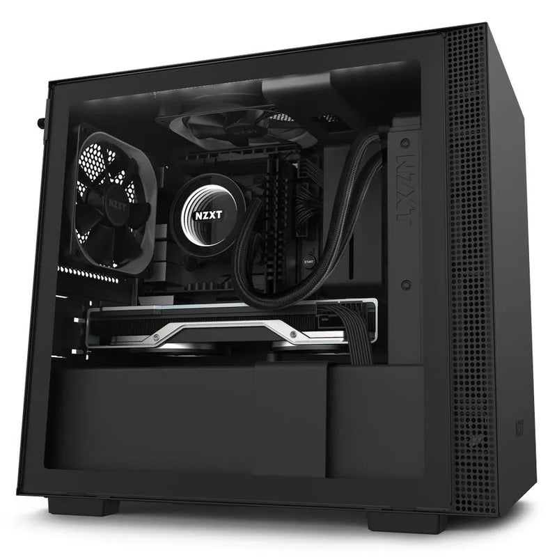 H210i Black/black Mini-itx Case With Lighting And Fan Control