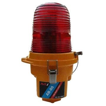 Micro Instruments Led Aircraft Beacon, Red, Tempered Glass, Aluminium Body, 10-30 Vdc