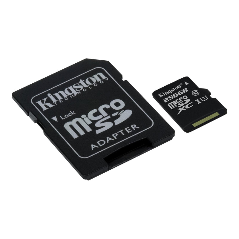 Kingston 256gb Microsdhc Canvas Select 80r Cl10 Uhs-i Card + Sd Adapter