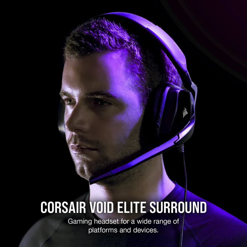 Corsair Void Elite Surround Premium Gaming Headset With Dolby® Headphone 7.1 — Carbon ; Console Ready; Usb