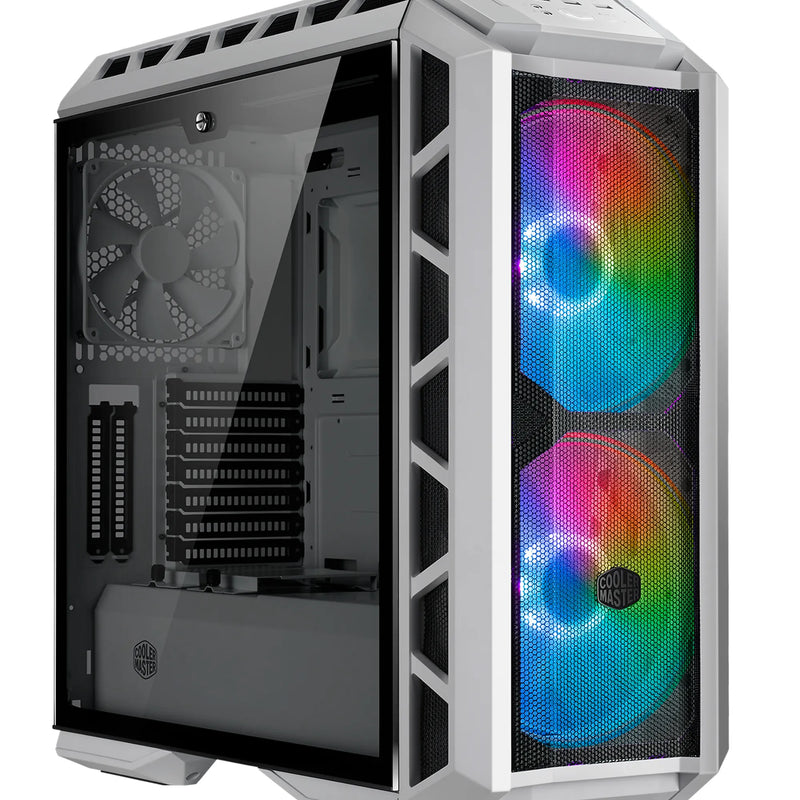 Cooler Master Mastercase H500P Atx  Mesh White  Tempered Glass Window  2 X 200Mm Argb Fans  Mesh Front  Argb Controller