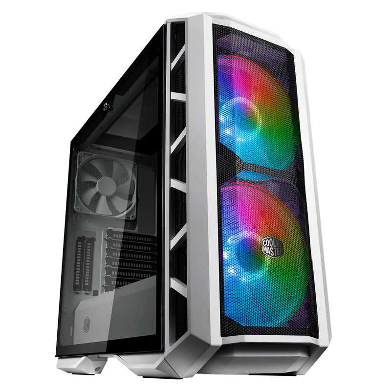 Cooler Master Mastercase H500P Atx  Mesh White  Tempered Glass Window  2 X 200Mm Argb Fans  Mesh Front  Argb Controller