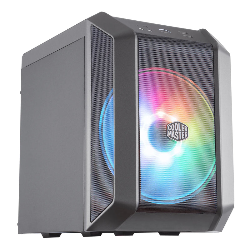 Cooler Master H100 Mini Itx  Black  200Mm Rgb Fan Installed  Built In Handle  Argb Controller.