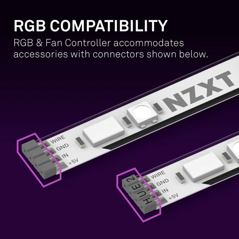 Nzxt Rgb & Fan Controller - 2X Nzxt Rgb Lighting Channels; 3X Fan Channels.