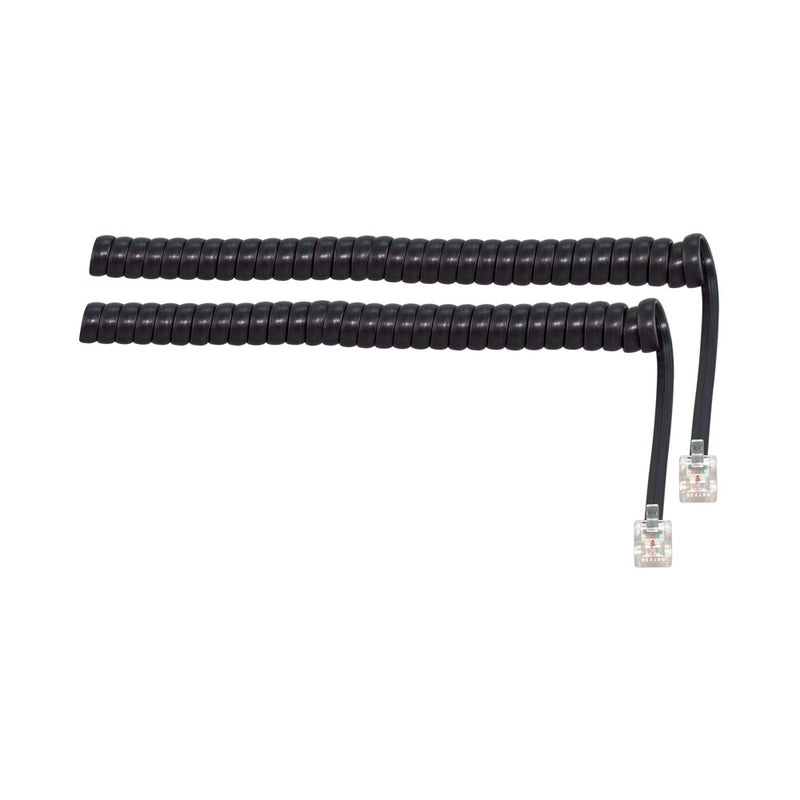 Rj11 Curly Telephone Cord Cable - Black