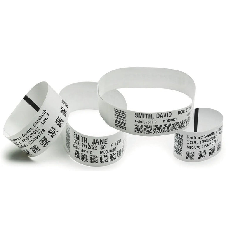 Zebra Wristband; Synthetic; 1X7In (25.4X177.8Mm); Dt; Z-Band Ultra Soft; Coated; Permanent Adhesive; Cartridge