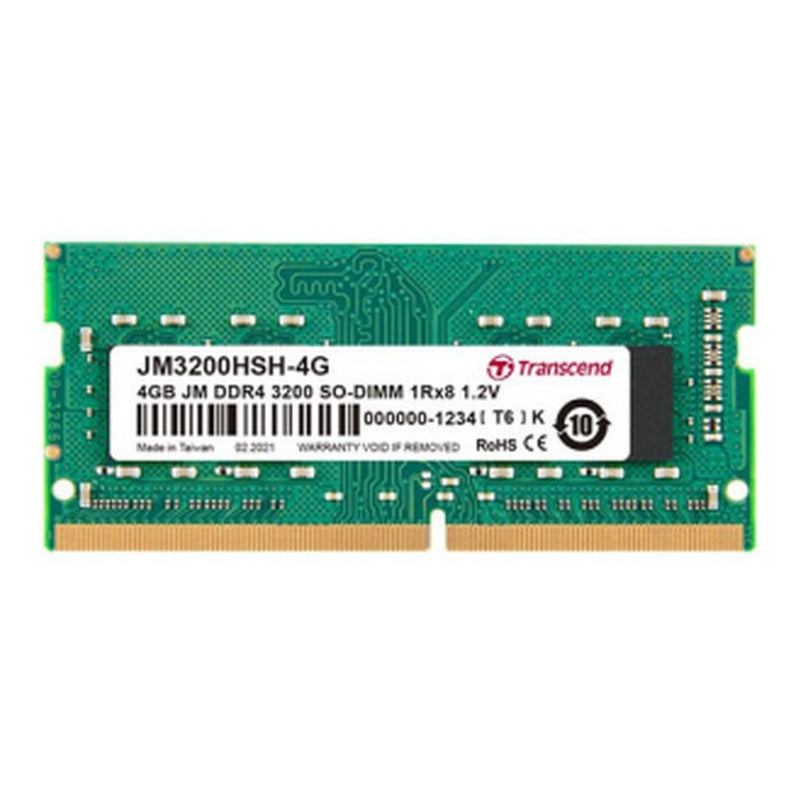 Transcend 4Gb Ddr4 3200Mhz Notebook So-Dimm 1Rx8 1Gx8 Cl22 1.2V