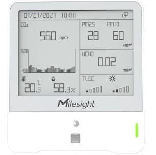 Milesight Indoor Ambience Monitor - Temp, Humidity, Pir, Light, Tvoc, Co2, Hcho, Barometric, Pm*