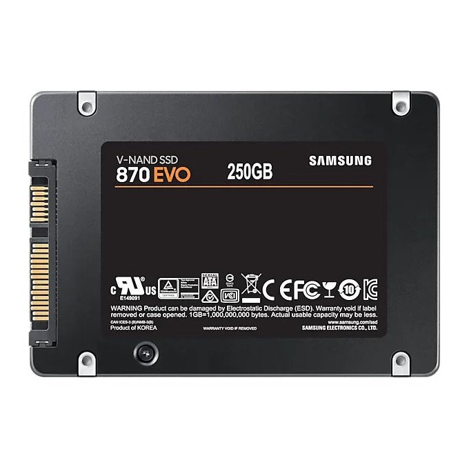 Samsung 870 Evo 250Gb Sataiiii Ssd Read Speed Up To 560 Mb S Write Speed Up To 530 Mb S Random Read Max 98000 Iops Mkx Control