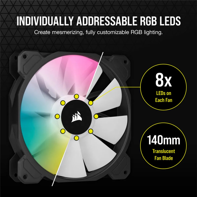 Corsair Ll120 Rgb 120Mm Dual Light Loop Rgb Led Pwm 600 - 1500 Rpm Cooling Fan 3 Pack With Lighting Node Pro - White