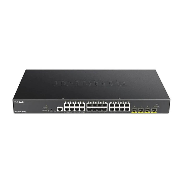 D-Link 28 Port Smart Managed Poe Switch - 24X 1Gbe Ports 4X 10Gbps Sfp+ Ports 370W Poe Budget Rackmount Form Factor