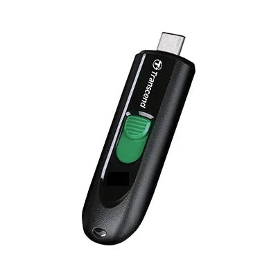 TRANSCEND 64GB JF790 USB C (5Gpbs) CAPLESS FLASH DRIVE - BLACK AND GREEN