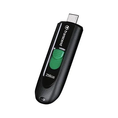 TRANSCEND 256GB JF790C USB C (5Gpbs) CAPLESS FLASH DRIVE - BLACK AND GREEN