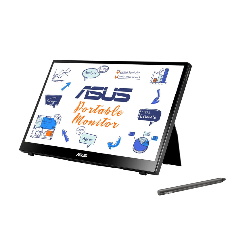 Asus Monitor Asus Zenscreen Ink Mb14Ahd Portable Monitor – 14-Inch Fhd (1920 X 1080); Ips; 10-Point Touch; Stylus Pen; Usb-C®; Micro Hdmi;Erg