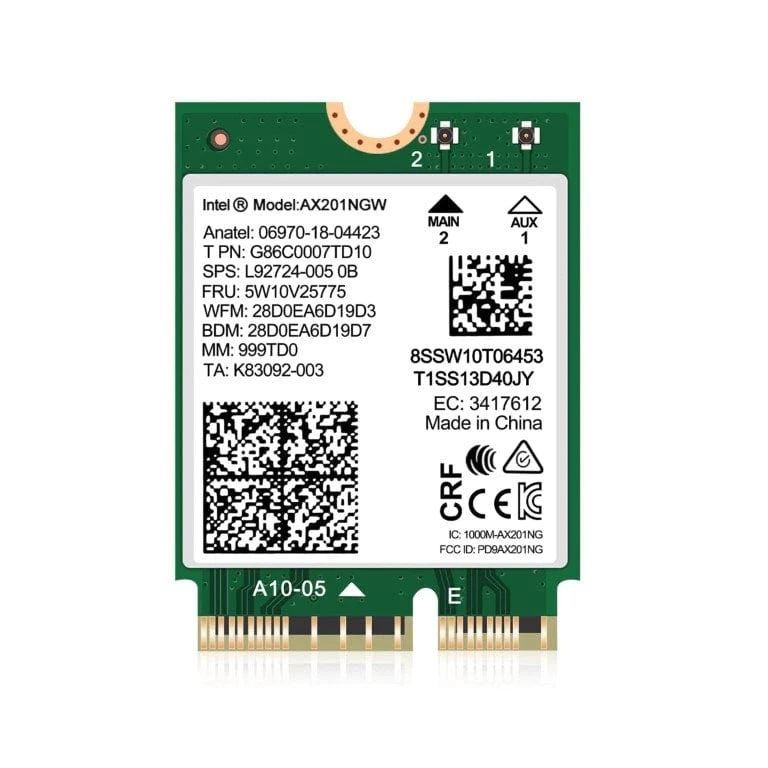 Intel Wi-Fi6 Ax201 (Gig+) Module - M.2 2230 M.2 1216