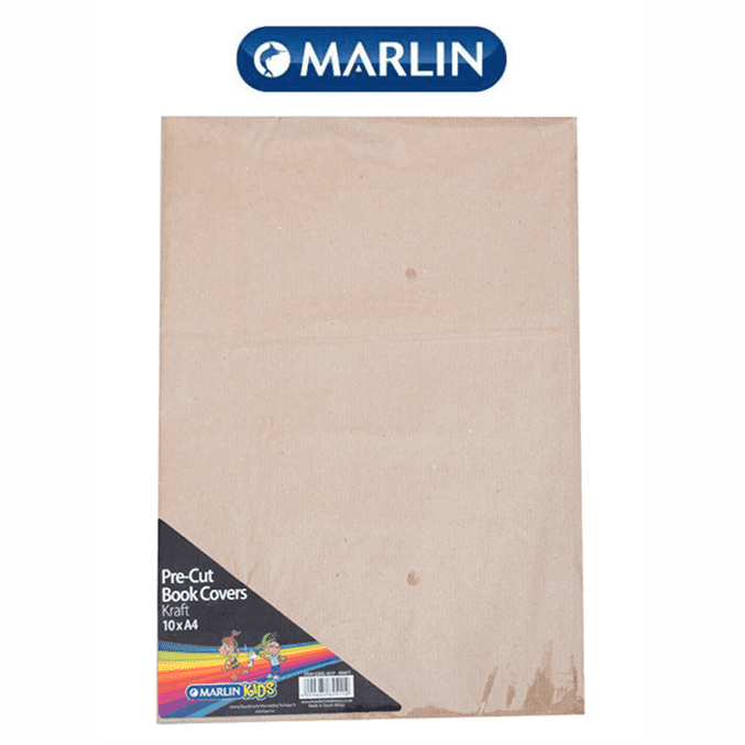 Marlin Kids A4 Precut Book Covers Brown Kraft