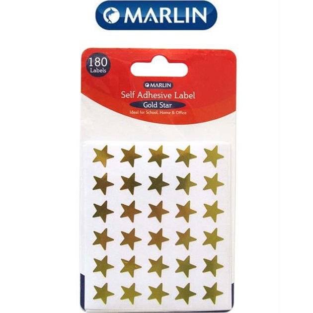 Marlin Self Adhesive Labels 180 Gold Stars