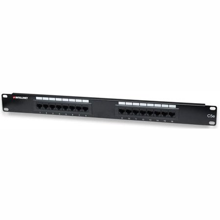 Intellinet 16-Port Patch Panel, 1U Cat5E Utp, Retail Box , 1 Year Warranty