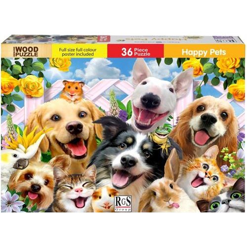 RGS 36pc Happy Pets Wooden Puzzle