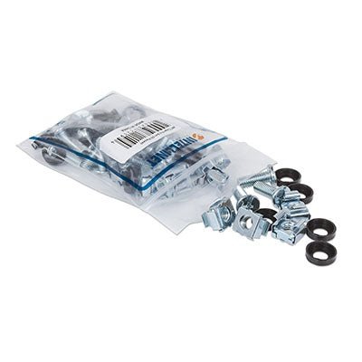 Intellinet M6 Cage Nut Set For Server, Rack Or Cabinet, Includes Cage Nuts, Screws And Plastic Washers, 20 Pieces Each, Retail Box, No Warranty