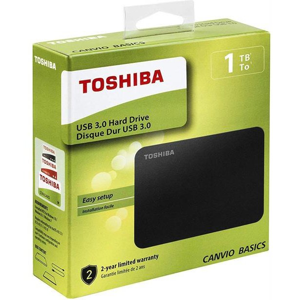 Toshiba Storage Canvio Basics 1Tb Black Usb 3.2 Gen 1 Usb Powered 2 Year Warranty