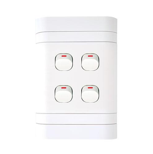 Lesco Flush Cover with 4 Lever 1 Way Switch