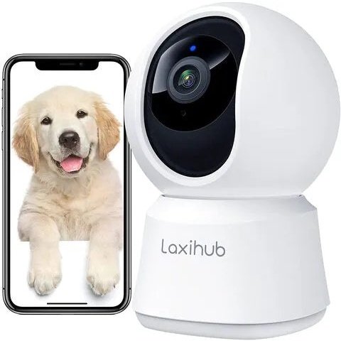 Laxihub P2 1080P Ptz Camera, Indoor, Cutting-Edge Design From Italian Red Dot Awarded Designer, Full Hd 1080P With 355° Horizontally And -15°~78° Vertically Wide Angle View, Enhanced Night Vision Up To 10 Meters, Ai Powered Motion, Sound Detection, Cus...