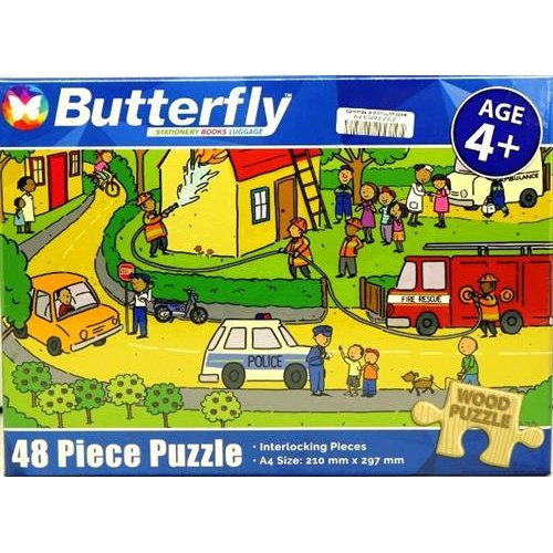 Butterfly 48 Piece A4 Wooden Puzzle People Who Help Us-Interlocking Pieces 210 X 297Mm, Each Puzzle Contains A Full Size Poster, Retail Packaging, No Warranty