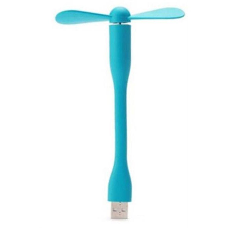 Whizzy 2-Pack Usb Portable Fans - Bendable, Silent, Low Power, Use Anywhere, Blue & White, Long-Lasting With Power Bank