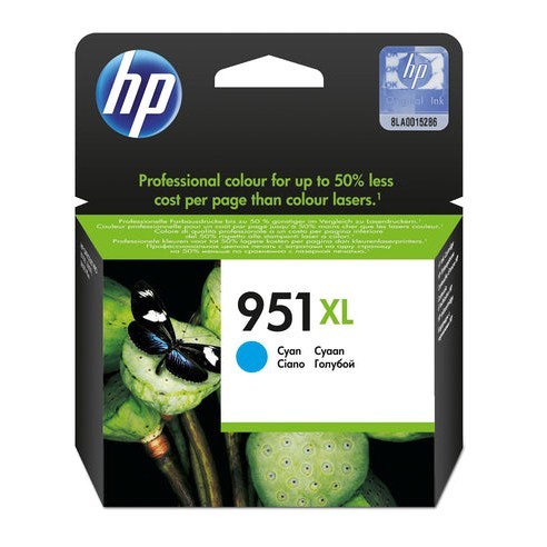 Hp Consumables Hp 951Xl High Yield Cyan Original Ink Cartridge ~1 500 Pages. Officejet Pro 8100 Eprinter Series Officejet Pro 8600 E-All-In-On