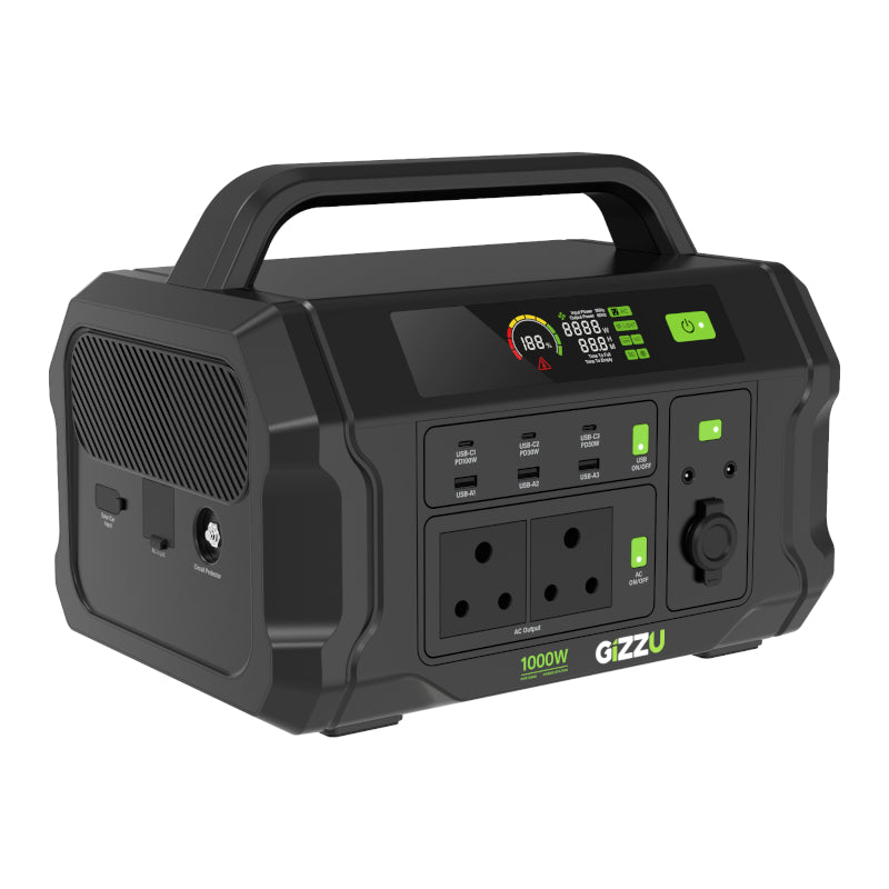 Gizzu Challenger Pro 1120Wh 1000W Ups Fast Charge Lifepo4 Portable Power Station