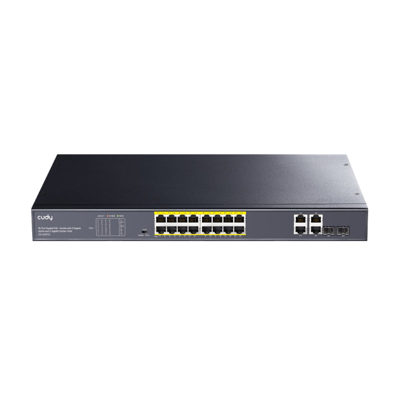 Cudy 16-Port Base-T Gigabit 2-Port 1000 Base-X Sfp Poe+ 200W