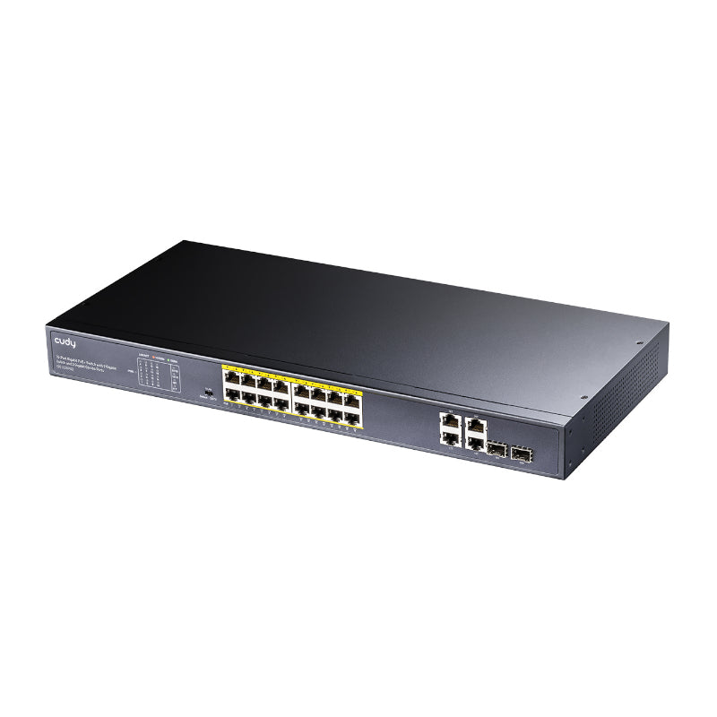 Cudy 16-Port Base-T Gigabit 2-Port 1000 Base-X Sfp Poe+ 200W