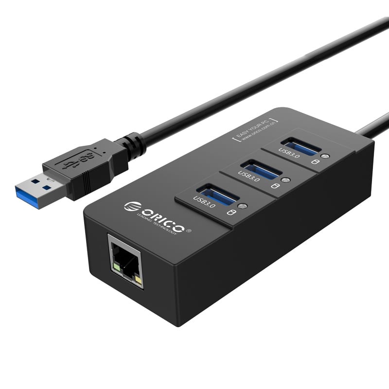 Orico 3Port Usb3.0 Hub W Gigabit Eth Ada