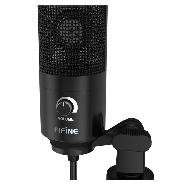 Fifine K669B Cardioid Usb Condenser Microphone With Tripod - Black