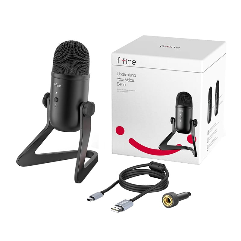 Fifine K678 Broadcasting Uni-Directional Cardioid Studio Condenser Microphone - Black