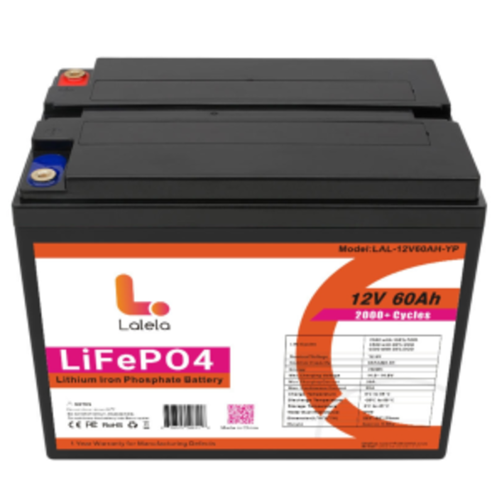 Lalela Lithium 12V 60Ah Battery Series Or Parallel Connection 1Yr Warranty