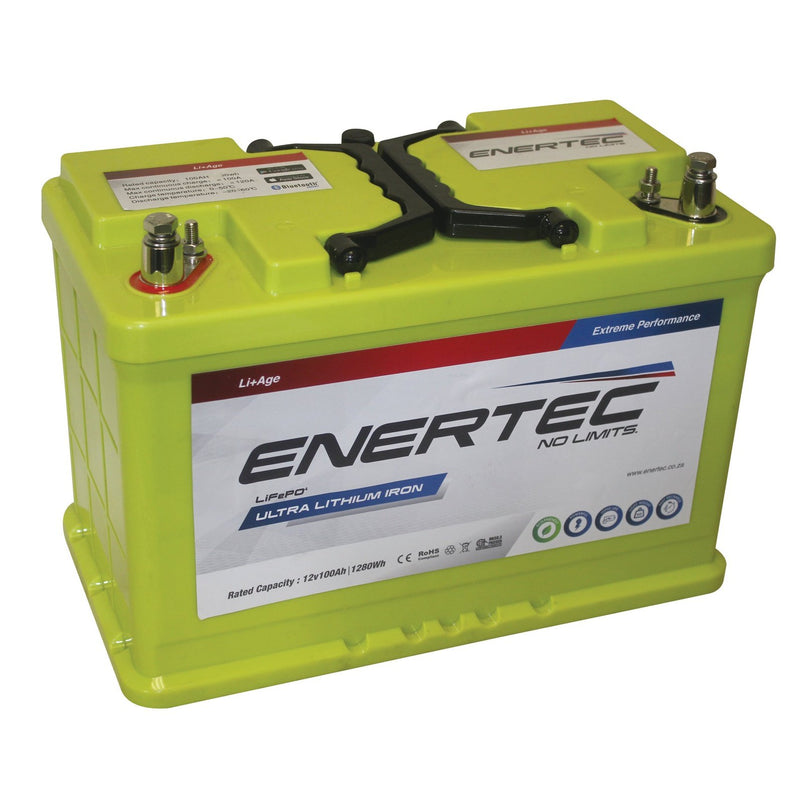 Enertec 12V 105Ah 1280Wh Lithium Battery Bms Bt 5Yr Warranty