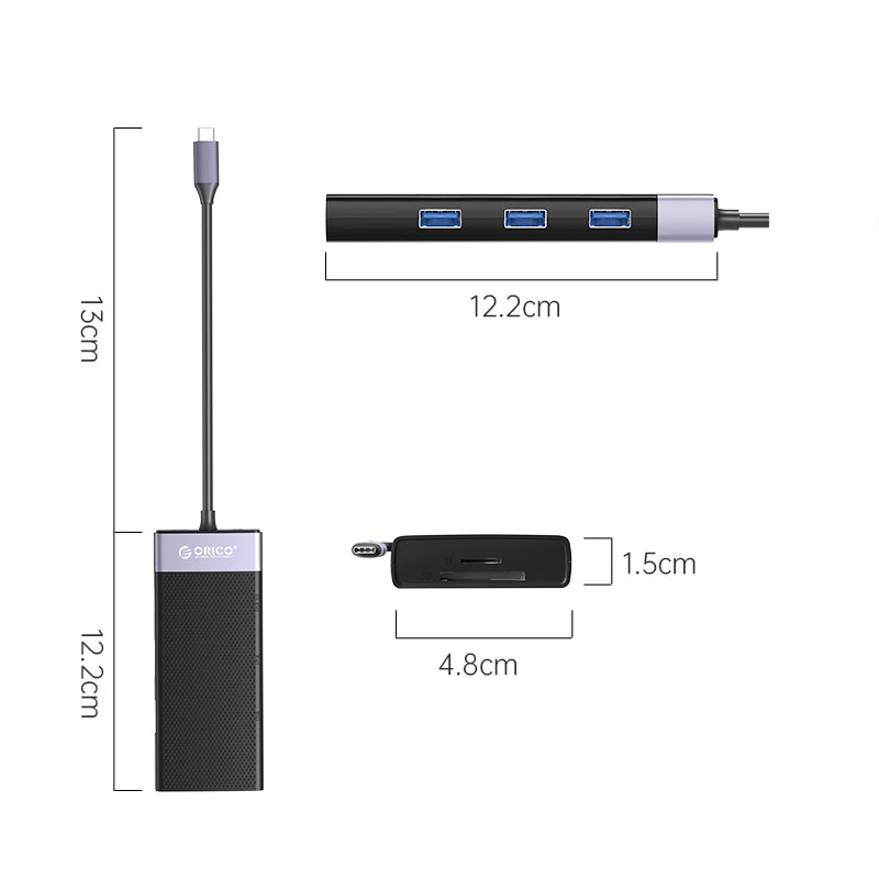 Orico 10 Port Usb-C Pd Hub2Xusb Hdmi Vga Tf