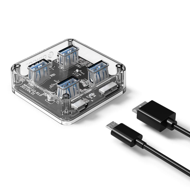 Orico 4 Port Usb3.0 Transparent Hub