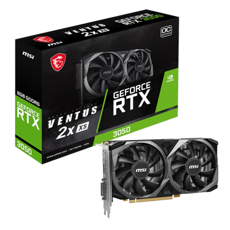 Msi Nvidia Geforce Rtx 3050 Ventus 2X Xs 8G Oc 128-Bit Graphics Card