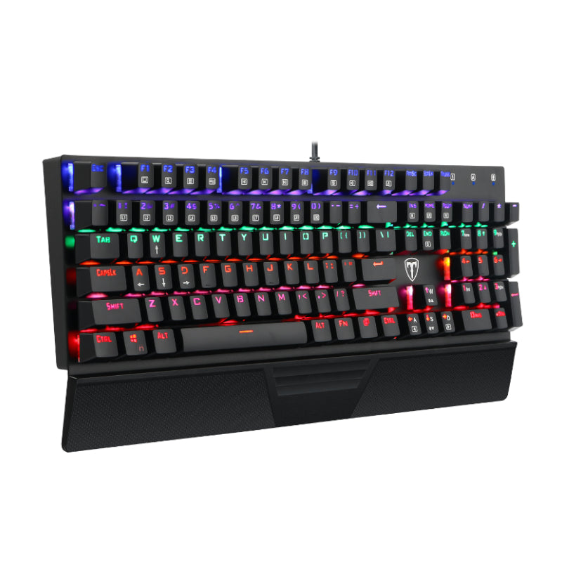 T-Dagger Destroyer 104 Key Wrist Guard Rainbow Backlit Gang Mechanical Keyboard - Black