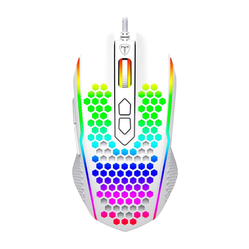 T-Daggerhoneycomb 7200Dpi Rgb Lightweight Gaming Mouse - White